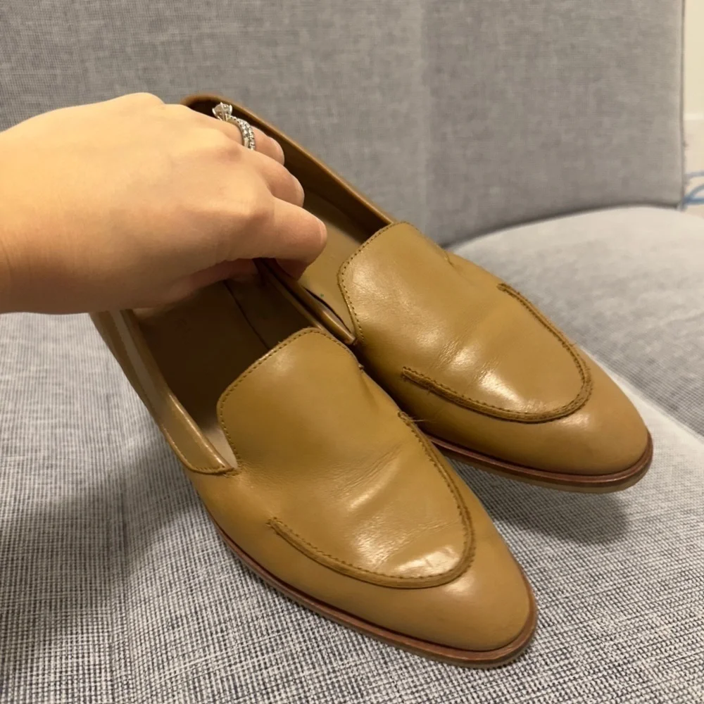 Everlane The Modern Loafers Camel Brown Leather Upper Size 7.5 Women's - Picture 6 of 9